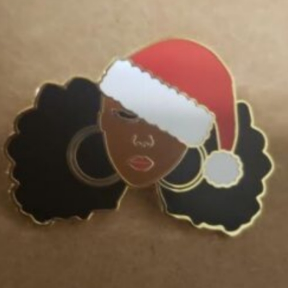 Lapel Pin sassy girl in Santa Hat - Picture 6 of 8